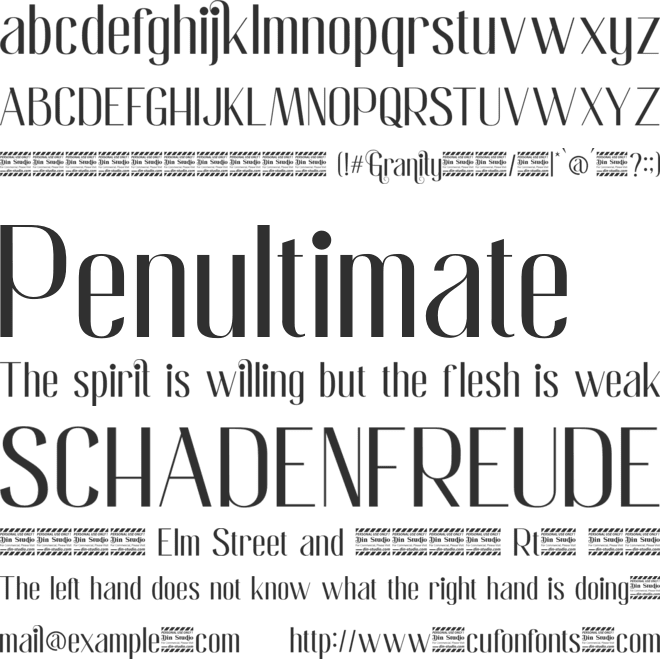 Granity Personal Use font preview