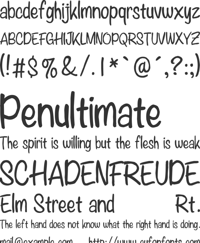 Anychild font preview
