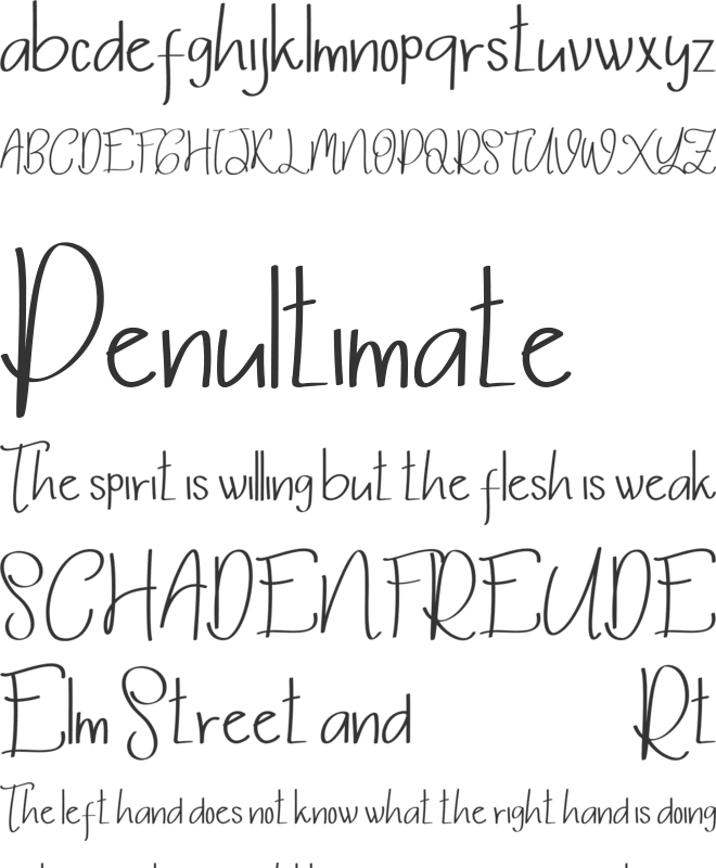 Thalia Hillary Demo font preview