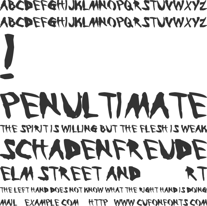 Bleeding Trough font preview