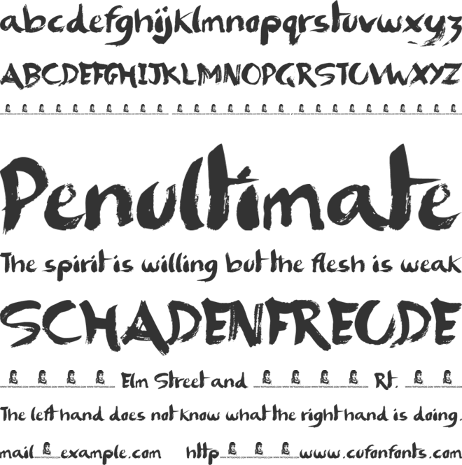 Brush Strokes font preview