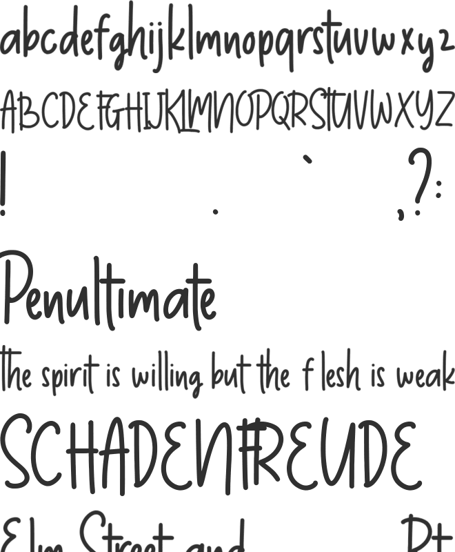 Thumbelina DEMO font preview