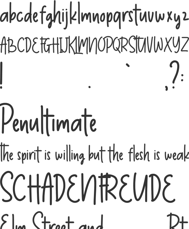 Thumbelina DEMO font preview