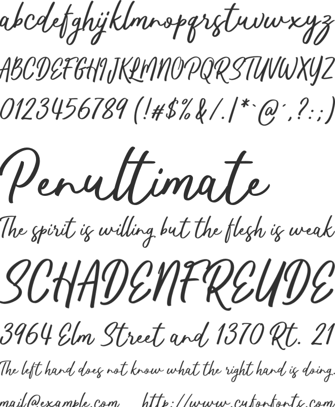 Kaftice font preview