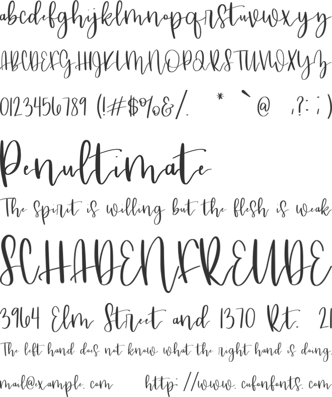 Butterscotch Meringue font preview