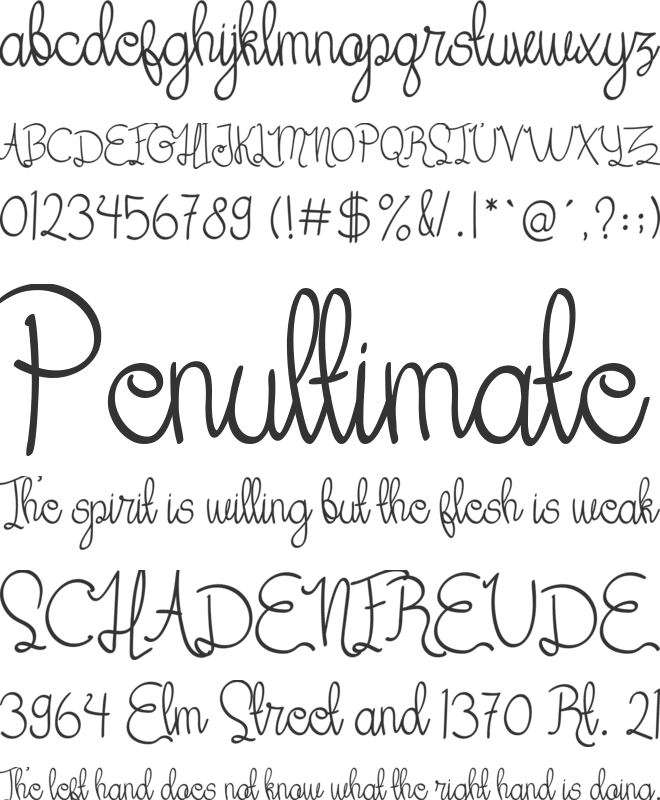 Her Garden font preview