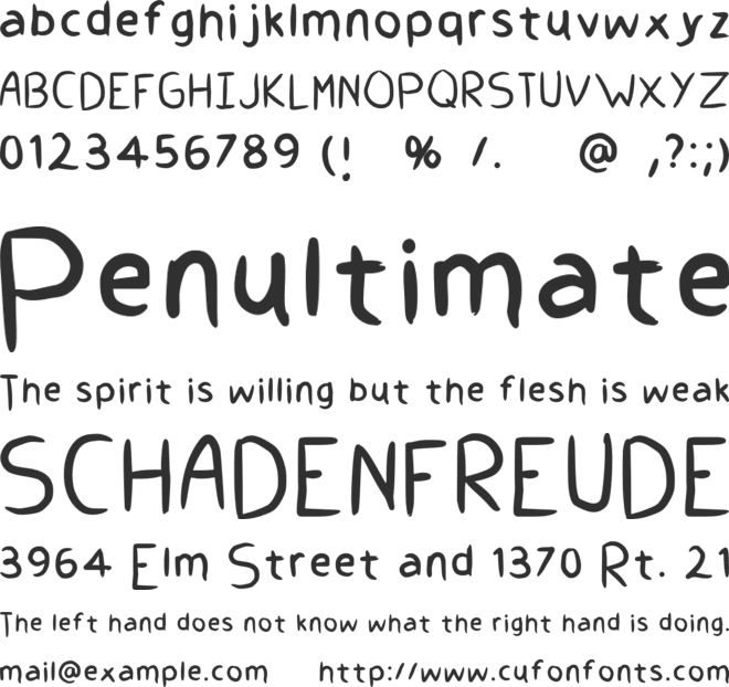 Give Me A Hand font preview