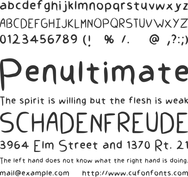 Give Me A Hand font preview