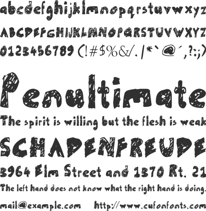 Un-finished font preview