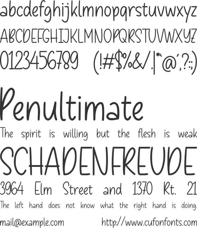 Malpicamoln font preview
