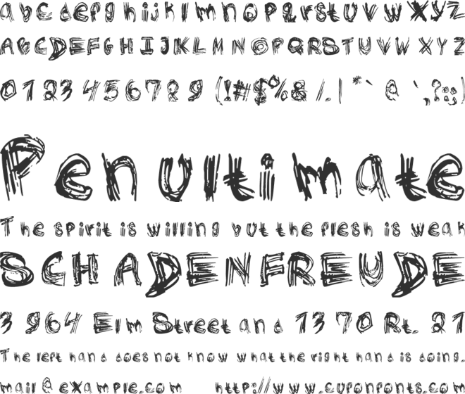 Rough Outline font preview