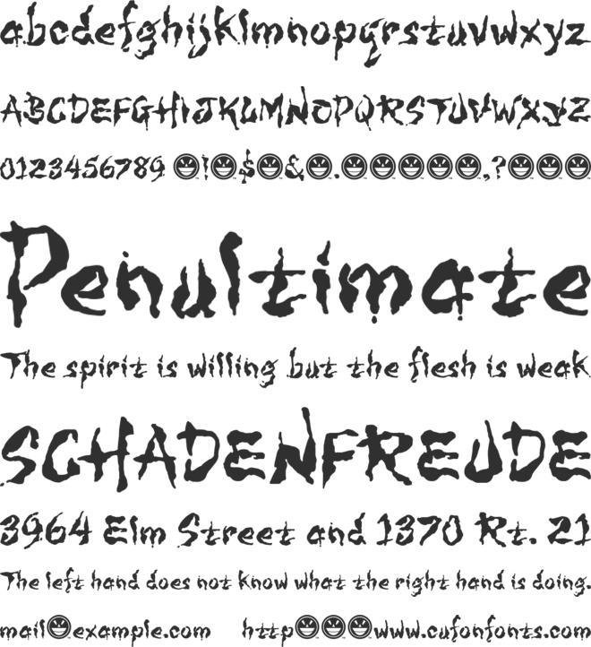 WILD3 Infected Hurt font preview