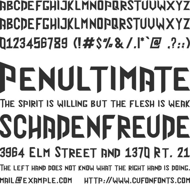 Wizard font preview