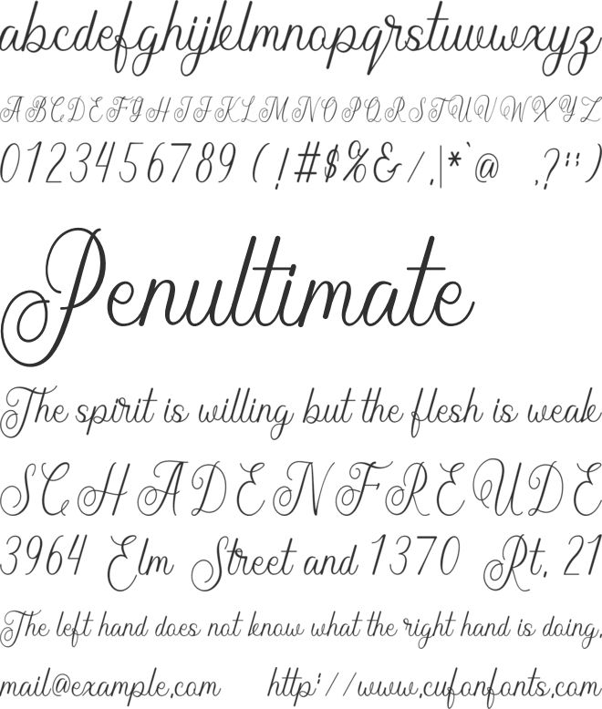 Bulmarie font preview