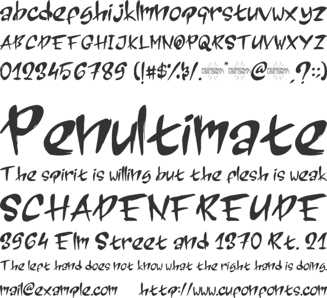 World of Infernus font preview