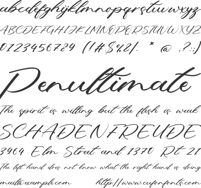 Cherish font preview