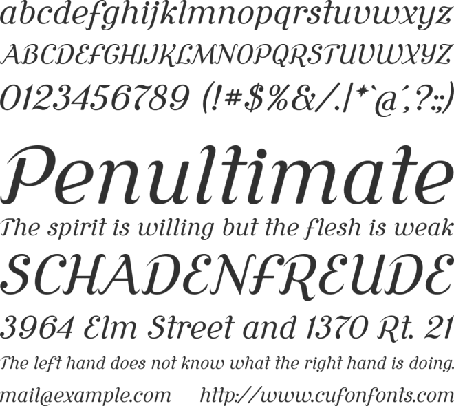 Cursive Serif font preview