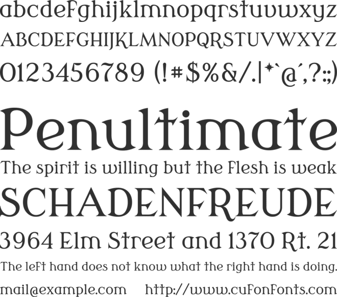 Modern Antiqua font preview
