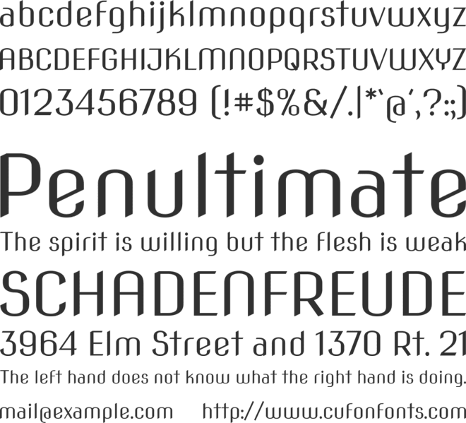 Nova Flat Slim font preview