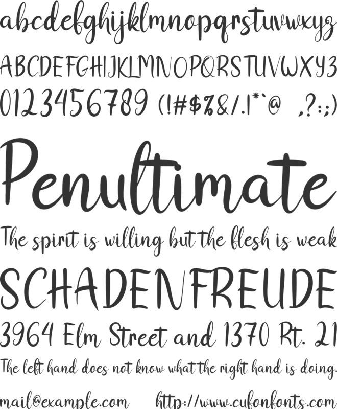 Choglat font preview