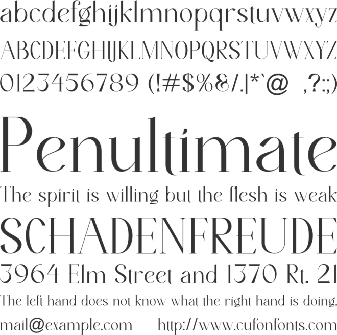 Thirossa font preview