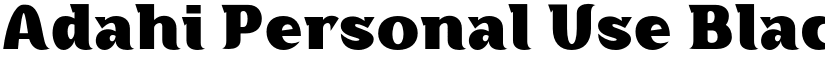 Adahi Personal Use Black font