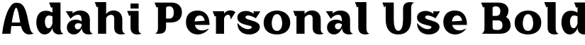 Adahi Personal Use Bold font