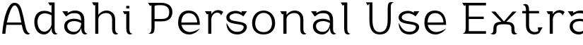 Adahi Personal Use Extra Light font