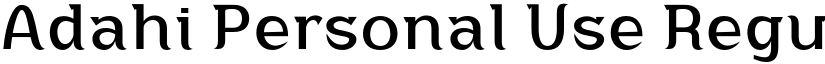 Adahi Personal Use Regular font
