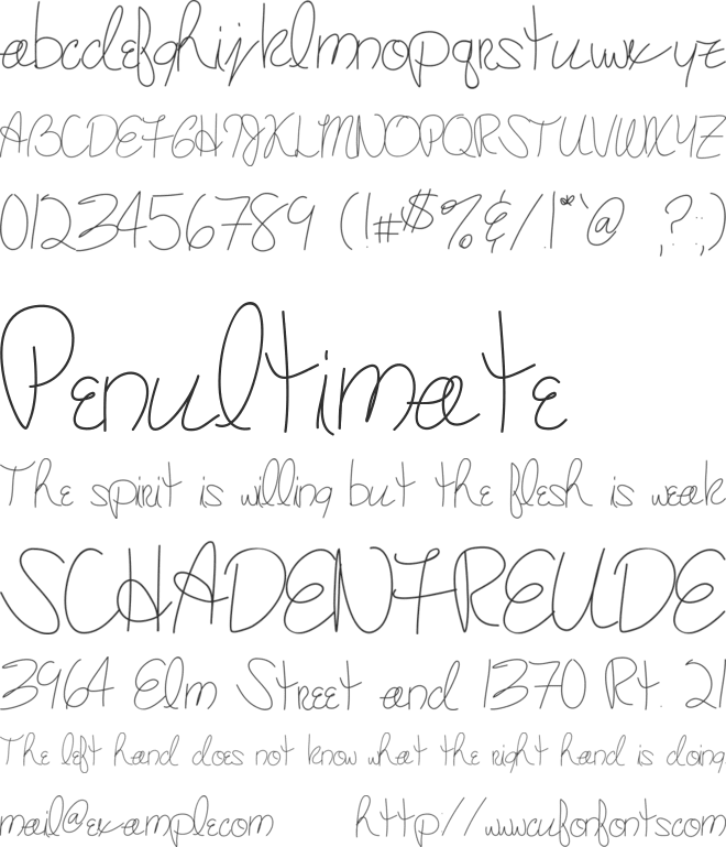 maryshandwriting font preview