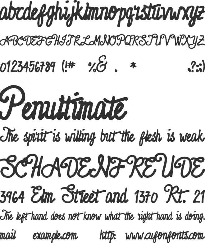 Noble Notes font preview