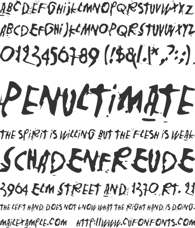 Nollapiste font preview