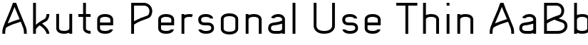 Akute Personal Use Thin font