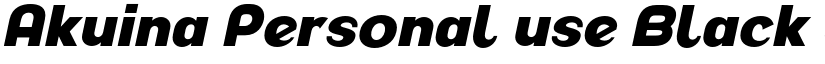Akuina Personal use Black Slanted font
