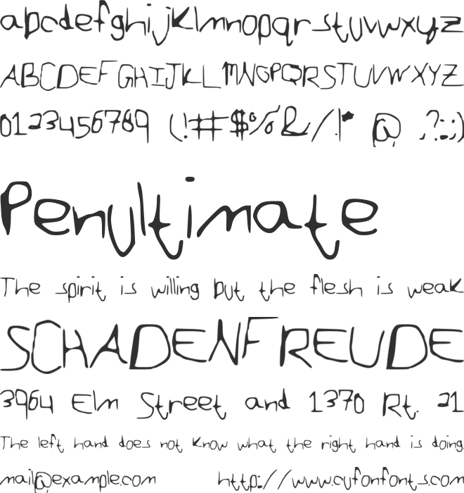 Scraggletooth font preview