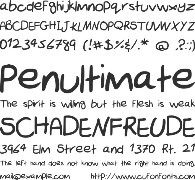 Scribble_Hand font preview