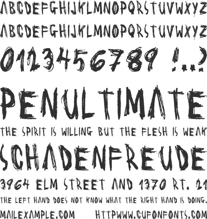 Scrawl font preview
