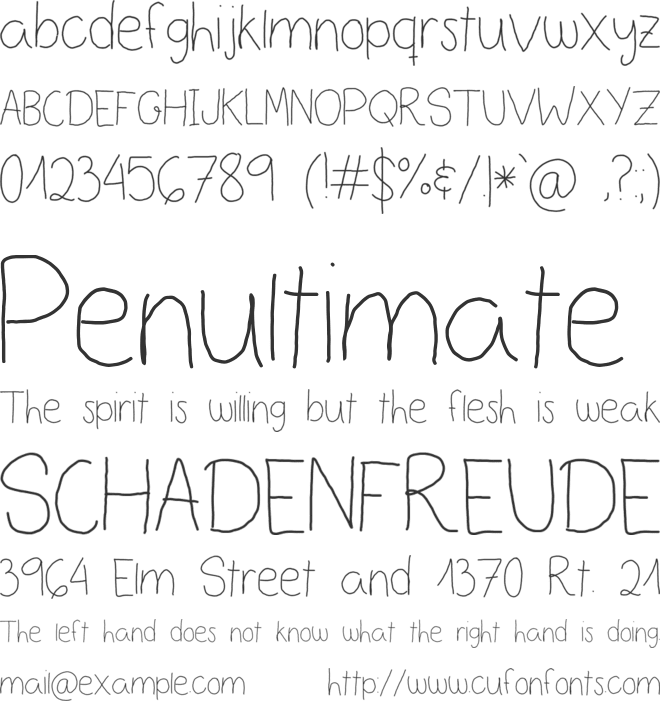 Before the sun rises font preview