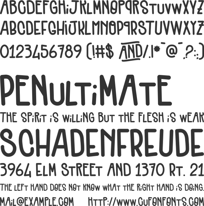 Quenelles font preview