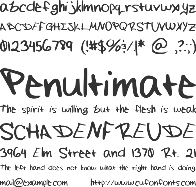 FluffleMuffleHand font preview