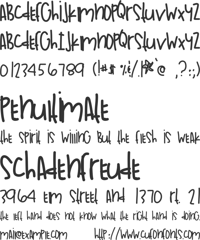 SunnyDaysInLa font preview