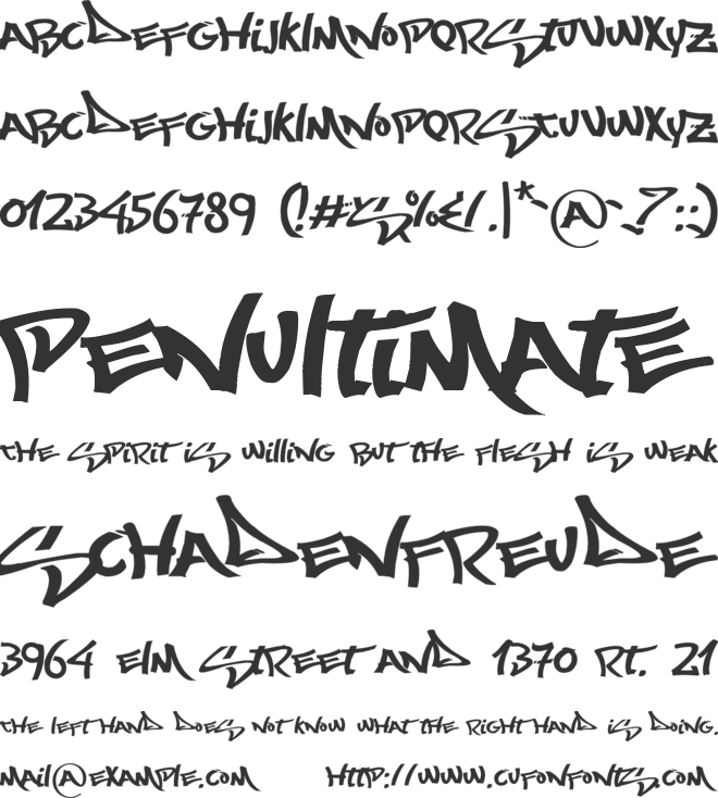 Most Wasted font preview