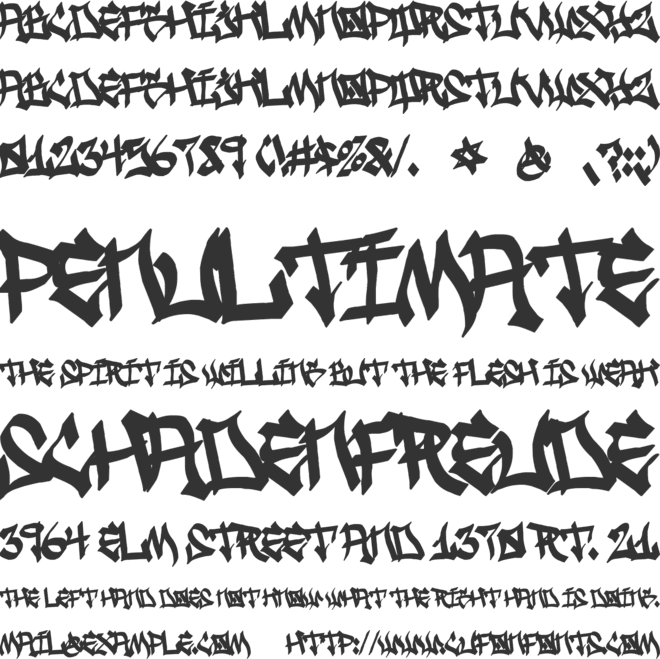 Ghetto Streetz font preview