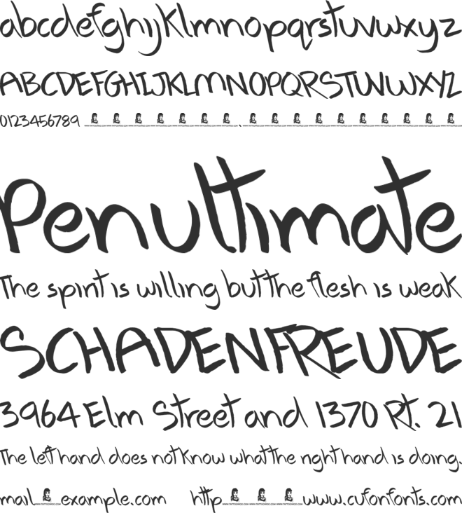 Anxiety Management font preview