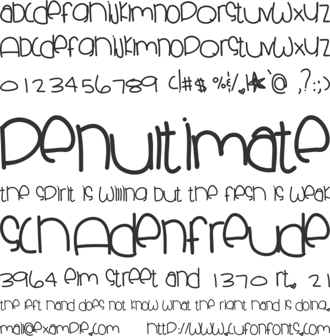 SkyblueClues font preview