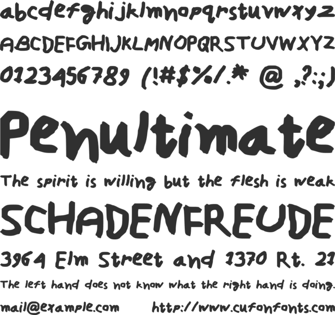 ziaHW font preview