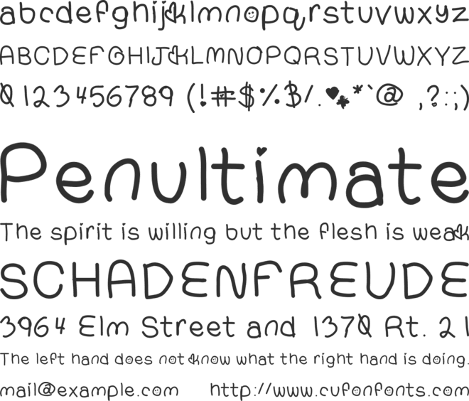 Compressedhand font preview