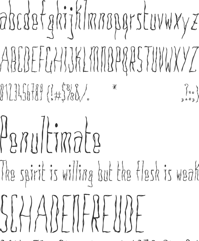 Anoressic font preview