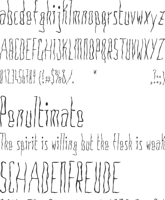 Anoressic font preview