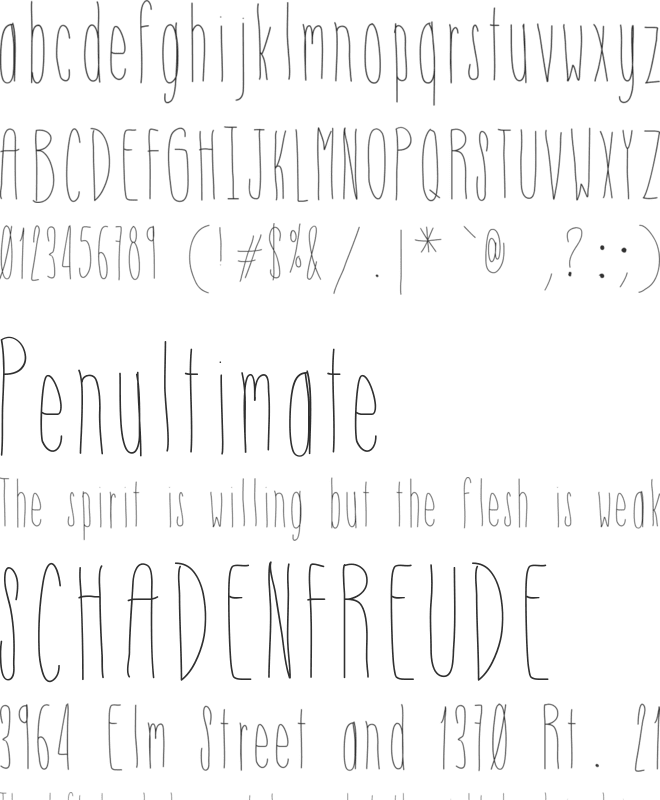 HsfSkinnyTowers font preview